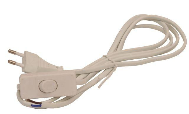 Pistiku ja lülitiga juhe 3 m 2×0,75 mm² IP20 valge