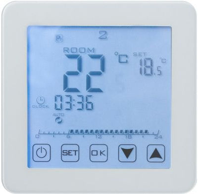 Termostaat Heber HT-125 valge 16A 230V õhk/põrand