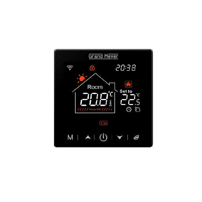 Põrandakütte termostaat WiFi 20A +5…+95 °C õhk/põrand süvistatav must