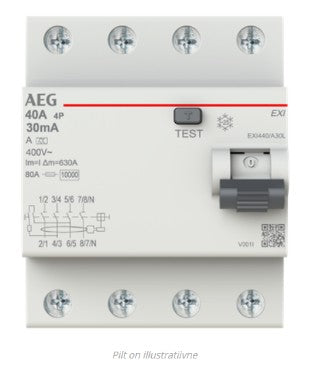 Rikkevoolukaitselüliti 4P 40A 30mA