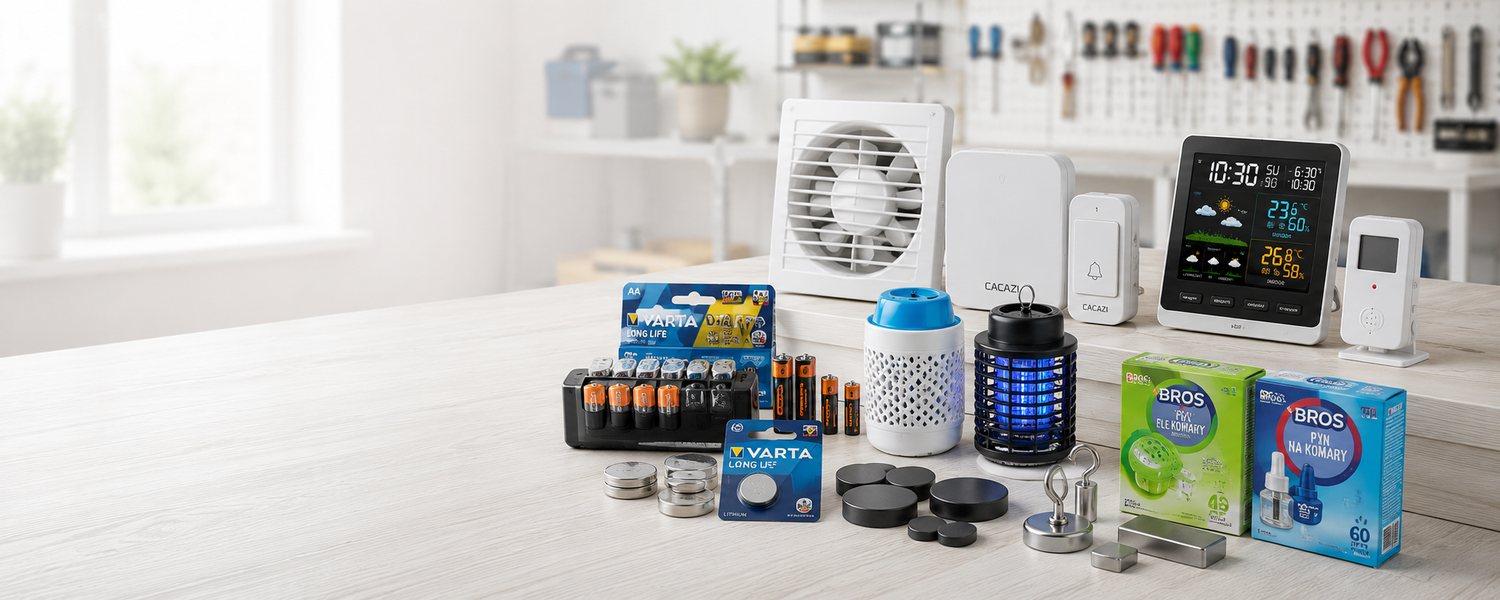 Patareid, uksekellad, ventilaatorid, sääsetõrjevahendid, magnetid ja ilmajaamad Elektripood.ee e-poes.