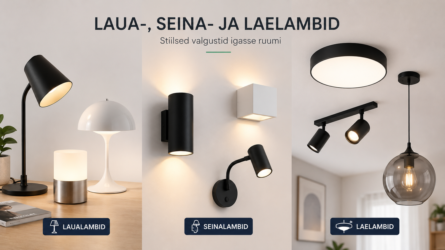 LED-lae- ja seinavalgustid kodudesse, kontoritesse ja äripindadele energiasäästliku ning kvaliteetse üldvalgustuse loomiseks.