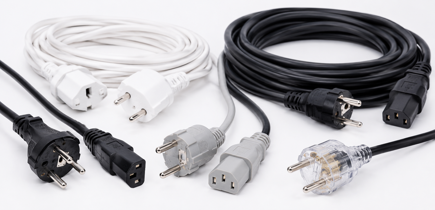 3 meetri pikkused pistikuga juhtmed elektriseadmete ühendamiseks kodus, kontoris ja töökeskkonnas.