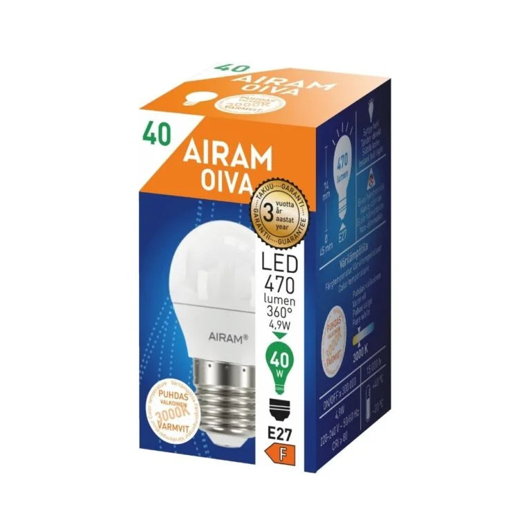 LED lamp E27 4,9W 470lm 3000K