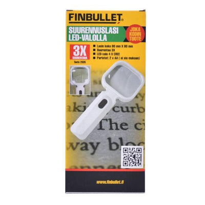 Suurendusklaas 80x80mm 4xLED 3x suurendus