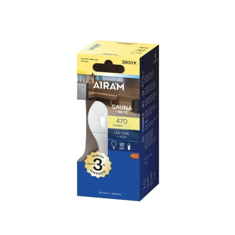 LED lamp E27 4,5W 470lm 2800K, sauna