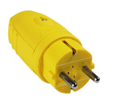 Pistik maandusega kollane 16A IP44