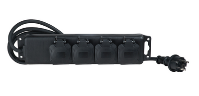 Pikendusjuhe 2m 4pesa IP44 must