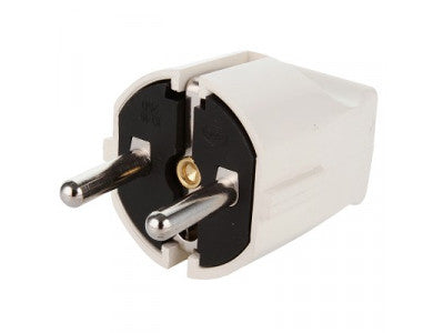 Pistik maandusega valge 16A