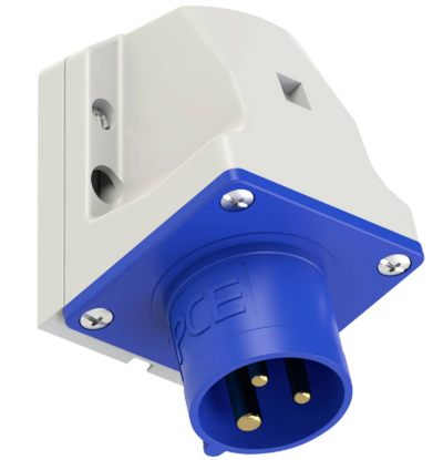 Jõupistik seinale16A 3P 6H 230VAC IP44 (ava M25), CEE sinine