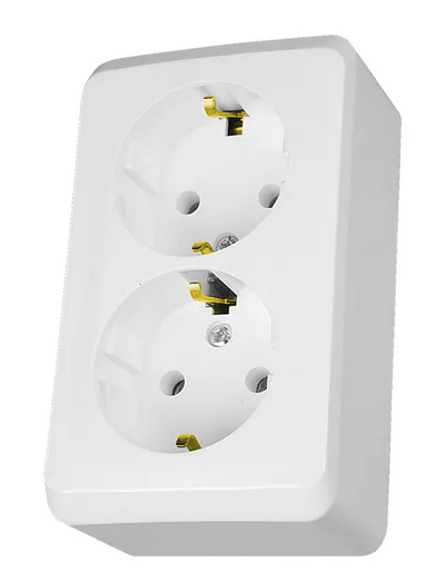 Pistikupesa m-ga 2-ne pp valge PRIMA