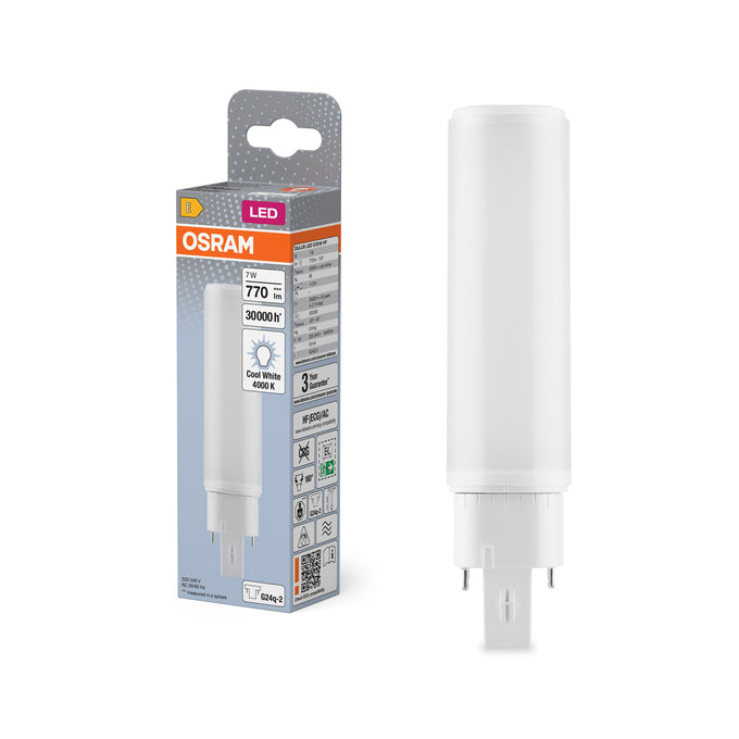 LED kompaktlamp G24q-2 7W 770 lm 4000K 143 mm 220...240V valge