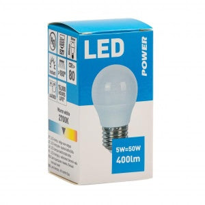 LED lamp E27 5W, 400lumen, 2700K