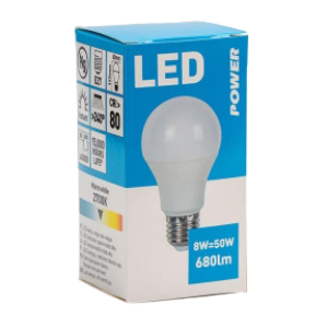 LED lamp  E27 8W 400lm 4000K