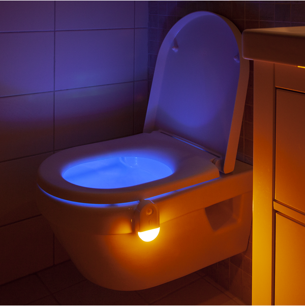 Öövalgusti LED WC 0,13W 5 lm 2000K RGB+W 3×AAA IP20 sensoriga valge 50×85×137 mm