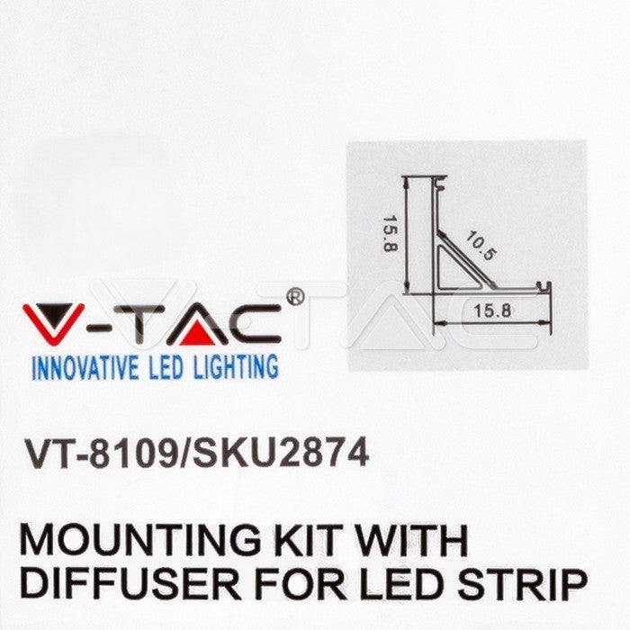 LED nurgaprofiil 15,8x15,8 2m must Alumiinium IP20