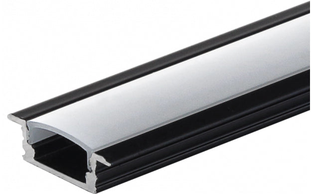 LED alumiiniumprofiil süv. 24,7x7mm 2m must, piimjas kate IP20