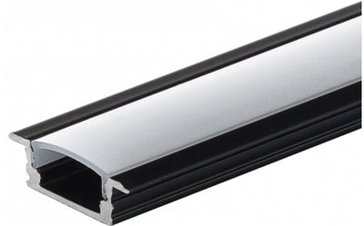LED alumiiniumprofiil süv. 24,7x7mm 2m must, piimjas kate IP20