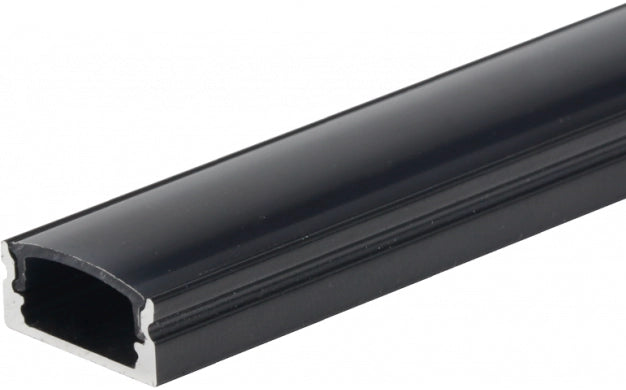 LED alumiiniumprofiil pp 17,4x7 2m must, musta kattega IP20