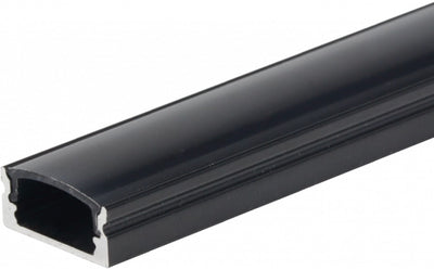 LED alumiiniumprofiil pp 17,4x7 2m must, musta kattega IP20