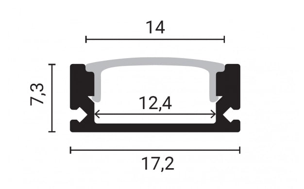 LED profiil 12V 25W/830 dimmitav IP65 saun 2m opaal IP20