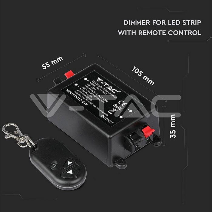 Led-dimmer/lüliti+pult 96W 8A 12/24V IP20 20000h