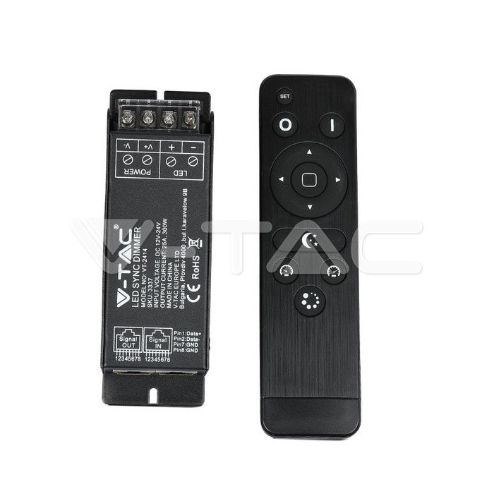 LED dimmer lüliti+pult 12V/24V 1 kanal 300W 25A