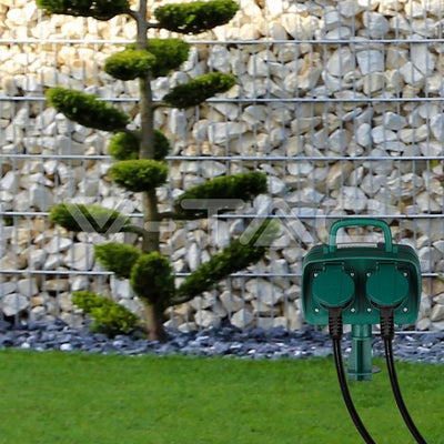 Pikendusjuhe 3m 3G1,5 2pesa roheline taimeriga IP44