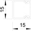 Karbik 15x15 mm 2 m valge