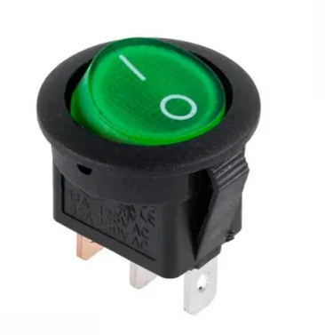 Klahvlüliti ON-OFF 6A indikaatoriga ümar roheline