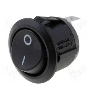 Klahvlüliti ON-OFF 6A 20mm ümar must