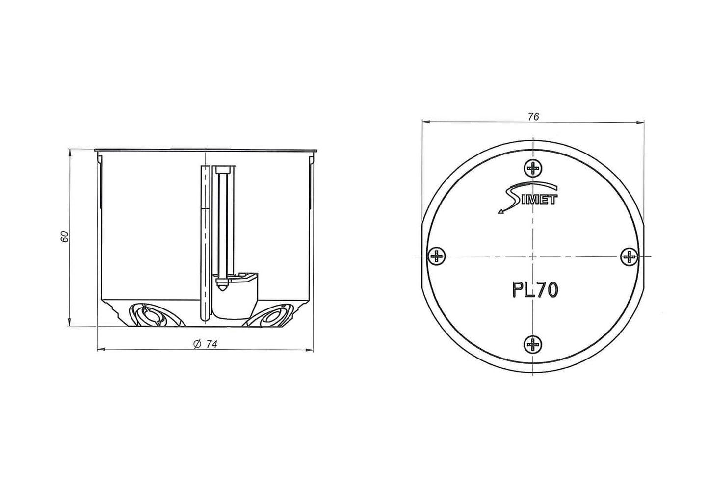 Harutoos kaanega d=73 h=60 sinine/valge, halogeenivaba