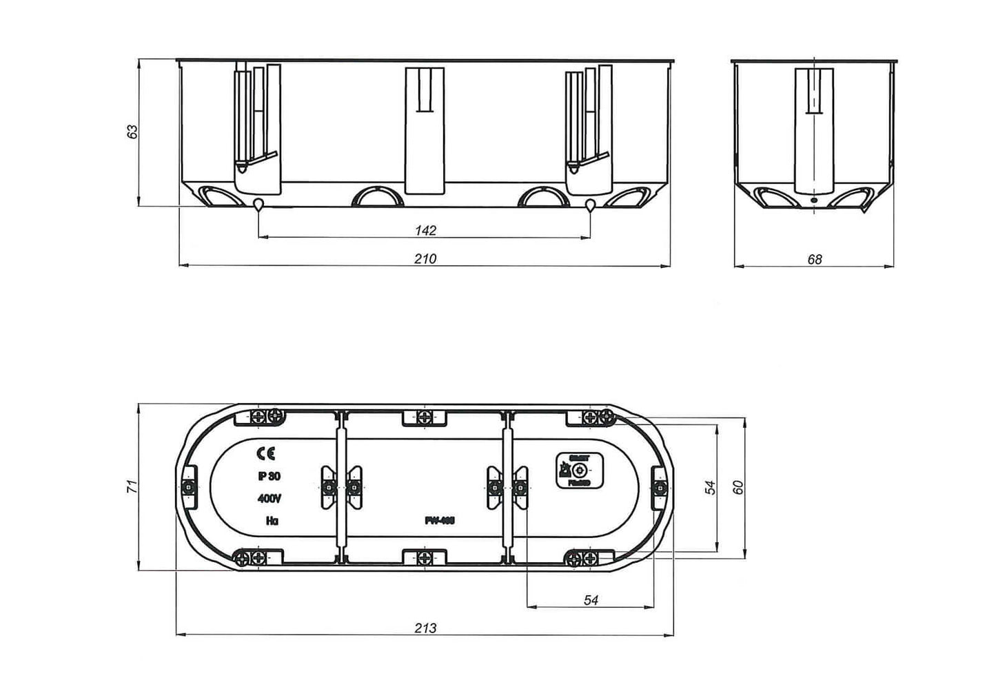 Kipsitoos 68mm 3-ne sinine halogeenivaba