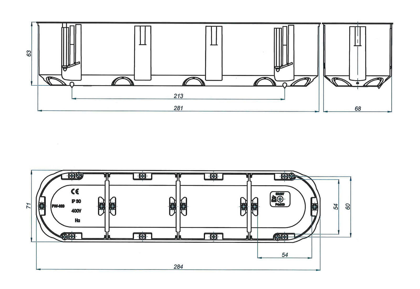Kipsitoos 68mm 4-ne sinine halogeenivaba