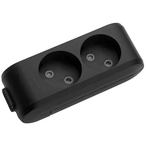 Pistikupesa m-ga 2-ne pinnapealne riputuskonksuga must