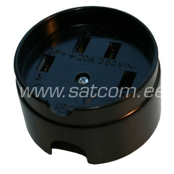 Jõupesa ümmargune 25A 380V must