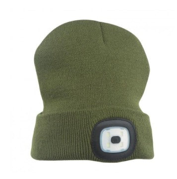 Müts LED valgustusega USB laetav roheline