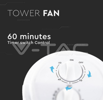 Tornventilaator 45W valge põrandale