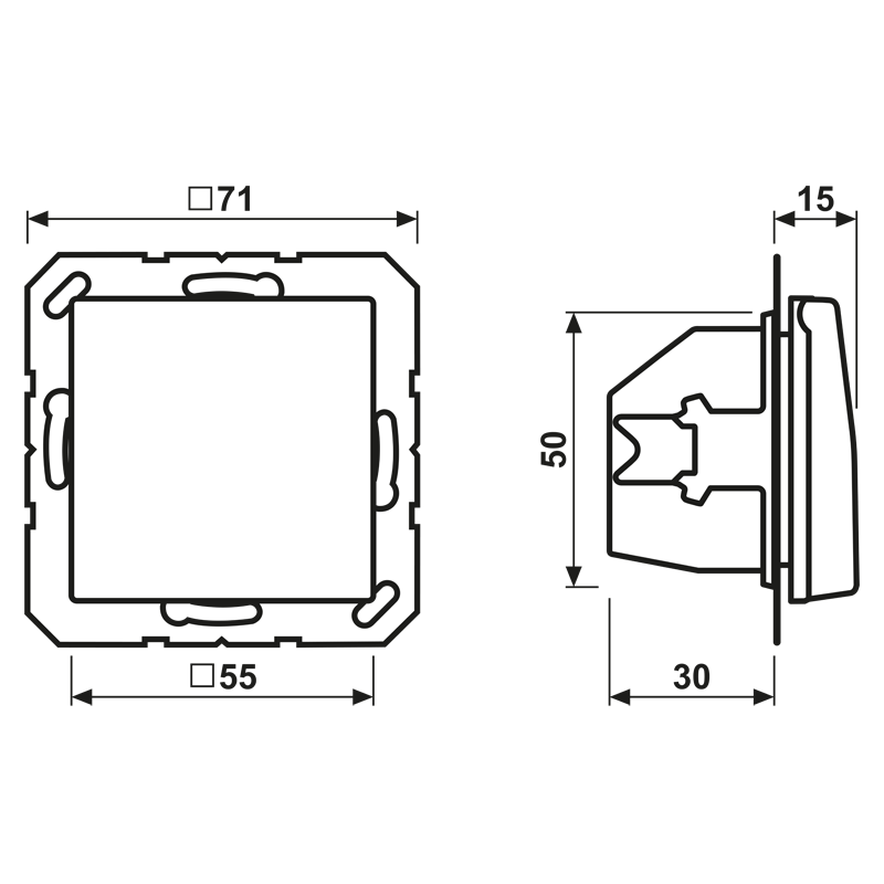 Pistikupesa IP44 süv. Valge