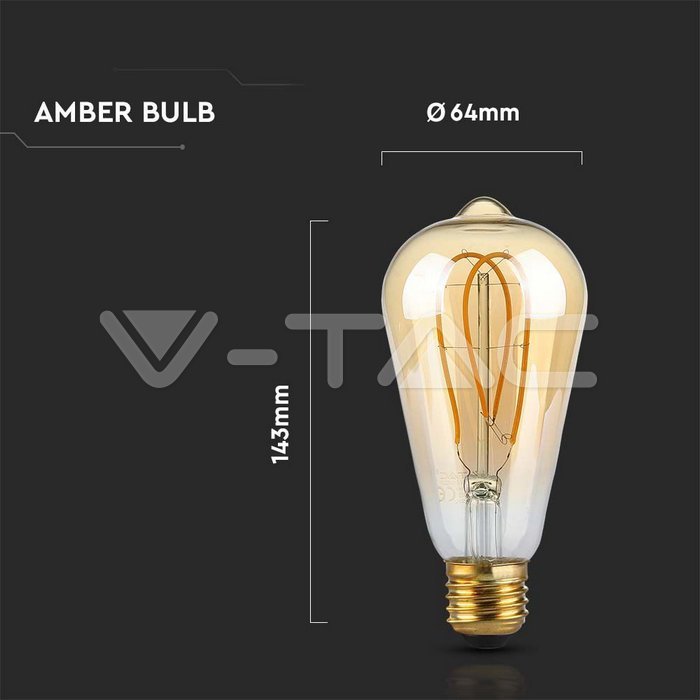 LED lamp E27 4,8W 300lm 1800K FIL