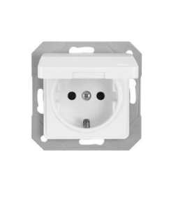 Pistikupesa kaanega IP44 süvispaigaldatav, valge