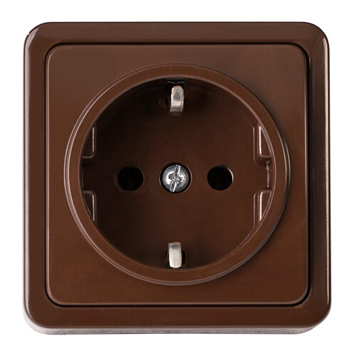 Pistikupesa maandusega pinnapealne pruun