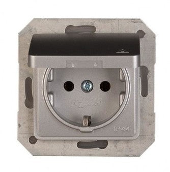 Europesa IP44 süvistatav, hõbe metallik 16A IP20