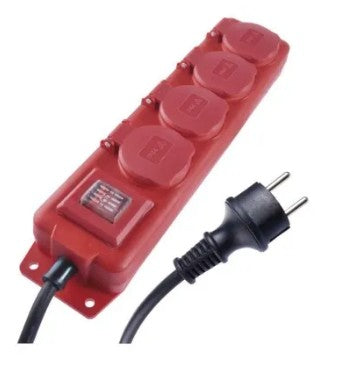 Pikendusjuhe 4pesa 5m IP44 punane