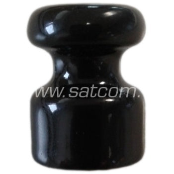 Keraamiline isolaator põimitud tekstiilkaablile must