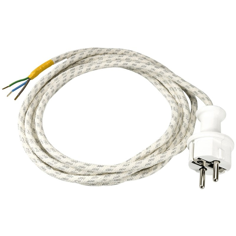 Pistikuga triikraua juhe tekstiilkattega 2,5m 3G0,75mm