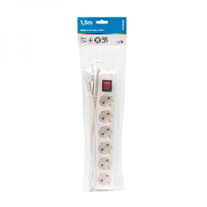 Pikendusjuhe 1,5m 6pesa+lüliti valge IP20