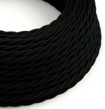 Tekstiilikaapeli punottu 3x2.5 musta