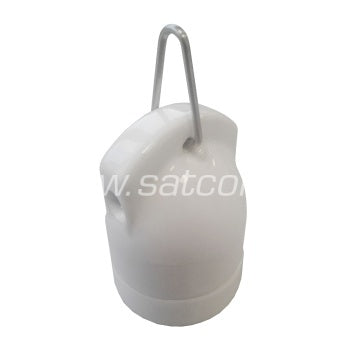 Lambipesa aasaga keraamiline E27 valge