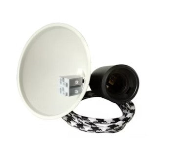 Valgusti kaabel pesaga E27 tekstiiljuhtmega must/valge